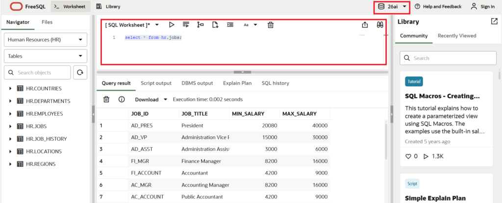Oracle FreeSQLの使い方：環境構築不要でSQLを実行する方法【19c/23ai/26ai対応】 | オラクルマスターを取得しよう